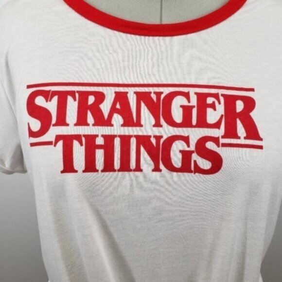 Stranger Things 3X Official Merch Tie Front Tee Retro Style  Netflix - Picture 6 of 10
